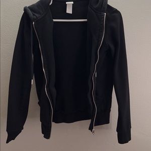 H&M xs black zip up hoodie